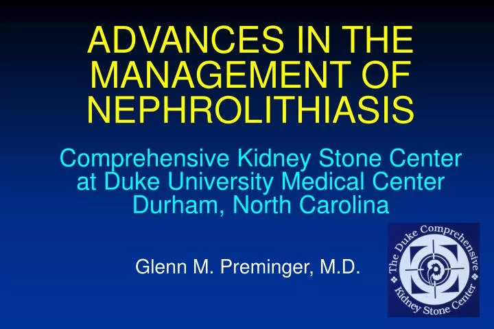 advances in the management of nephrolithiasis n.