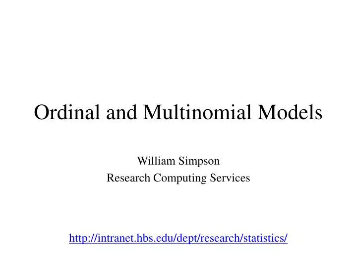 ordinal and multinomial models n.