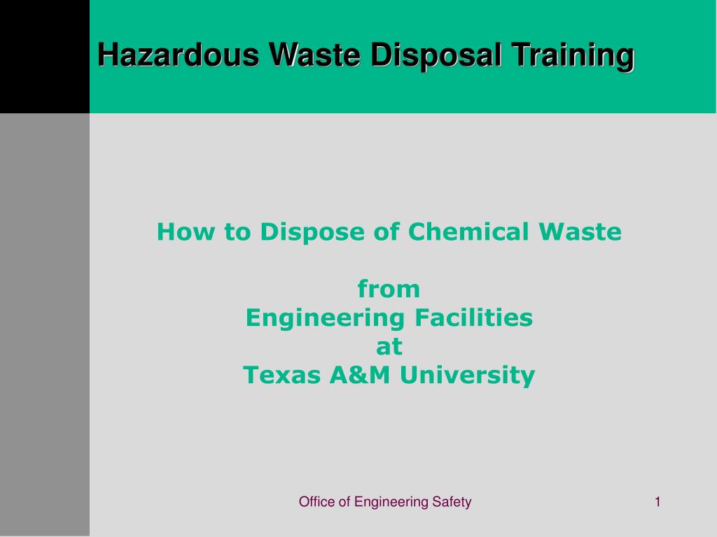 PPT Hazardous Waste Disposal Training PowerPoint Presentation, free