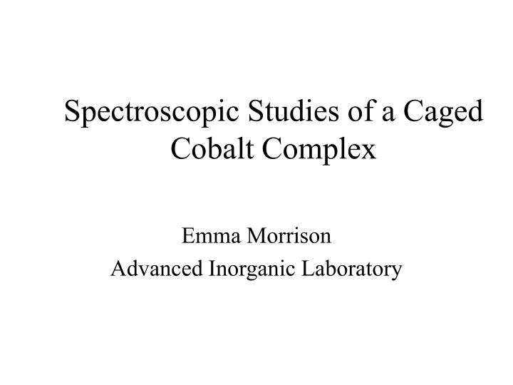 spectroscopic studies of a caged cobalt complex n.
