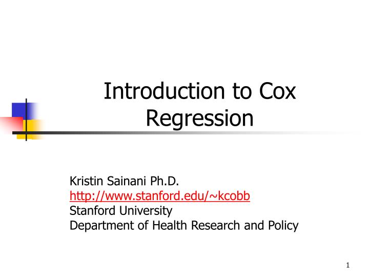 introduction to cox regression n.