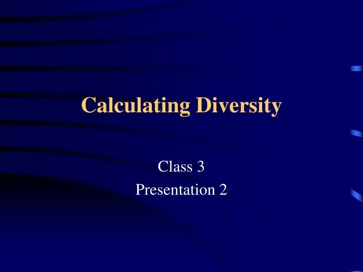calculating diversity n.