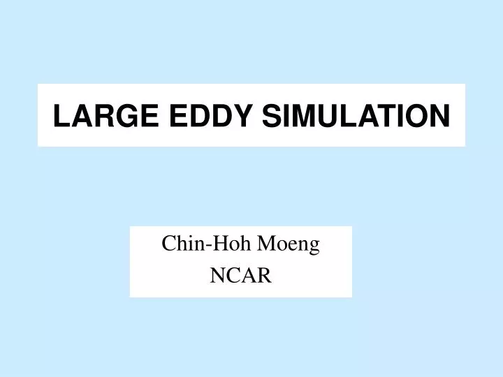 large eddy simulation n.