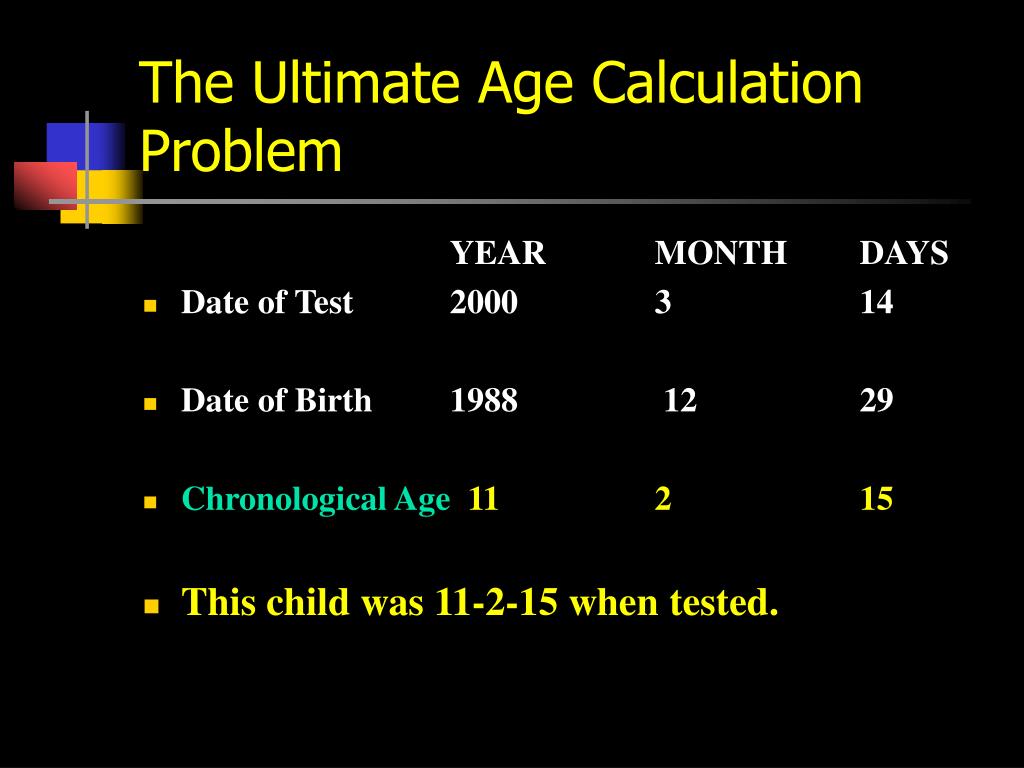 Ppt Calculating The Age Of A Student For Assessment Powerpoint