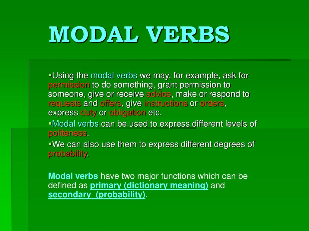 PPT MODAL VERBS PowerPoint Presentation Free Download ID 226196