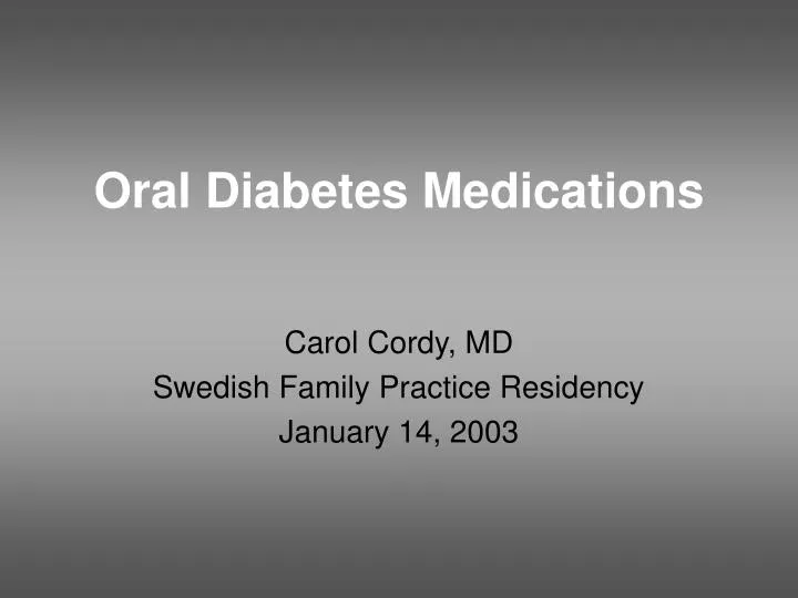 oral diabetes medications n.