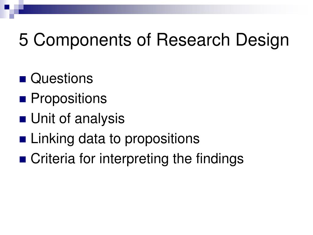 components of a research design