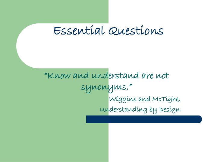 essential questions n.
