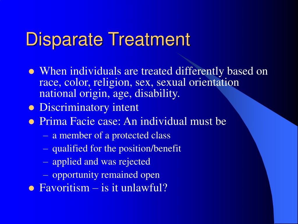 Disparate Treatment Example