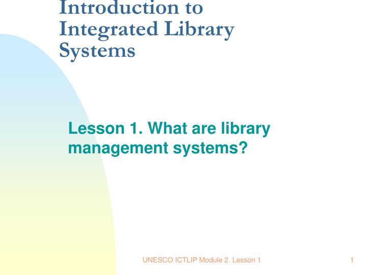 introduction of library system introduction of library system