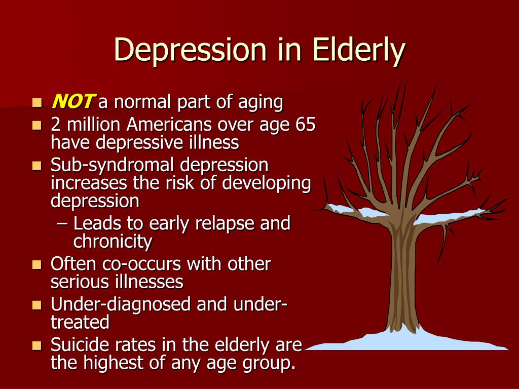 presentation of depression in elderly