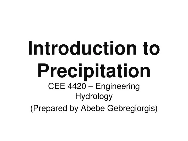 introduction to precipitation n.