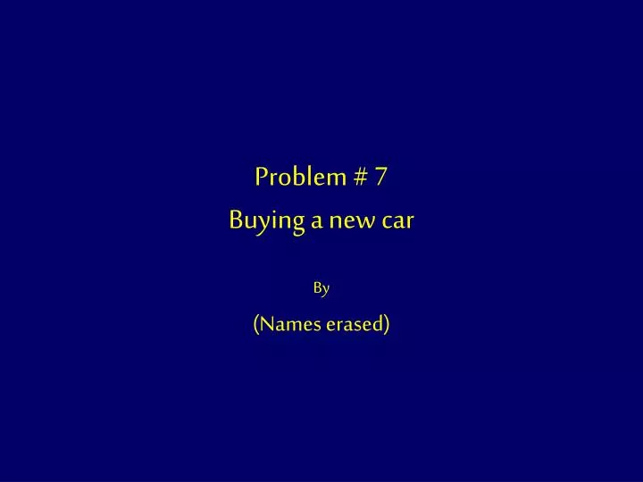 problem 7 buying a new car n.