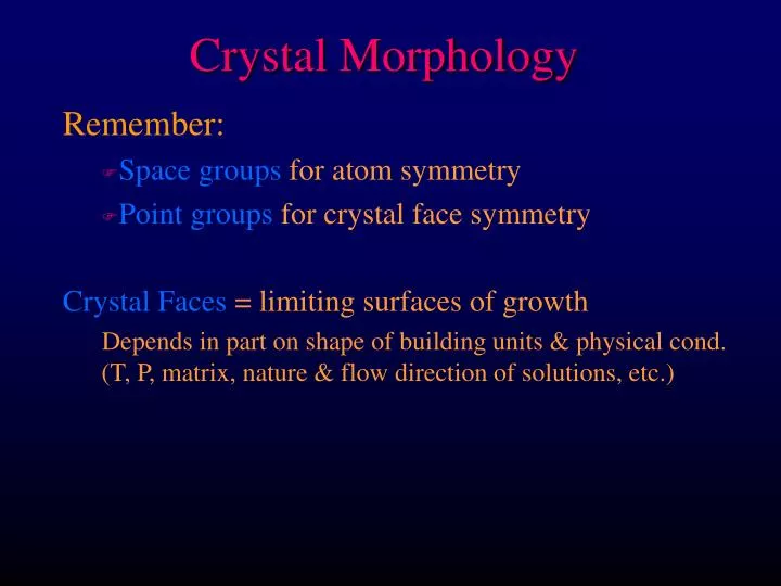 crystal morphology n.