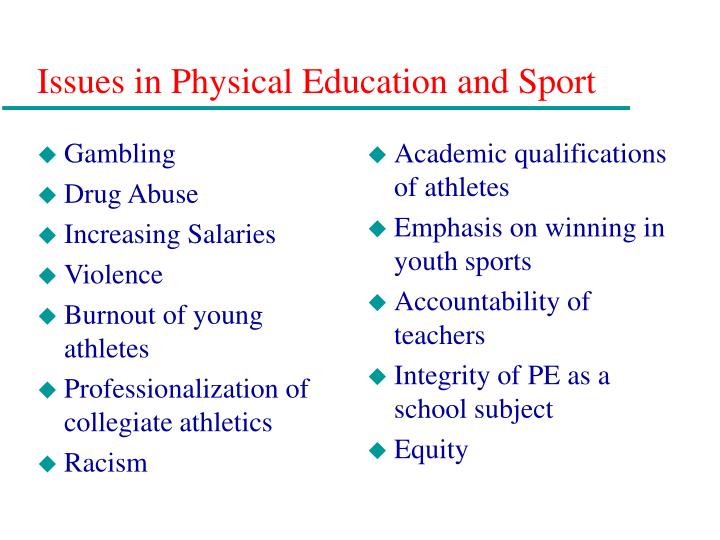 the current issues in physical education