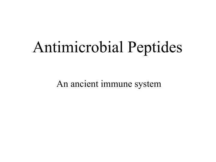 antimicrobial peptides n.