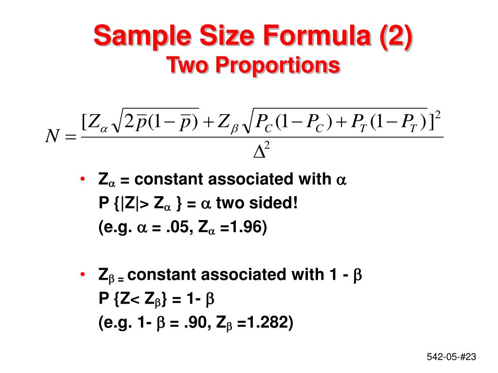 PPT - STATISTICS 542 Introduction to Clinical Trials SAMPLE SIZE ISSUES
