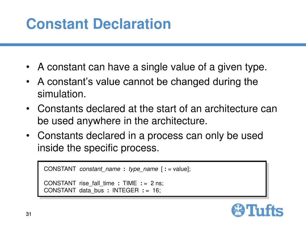 vhdl constant assignment
