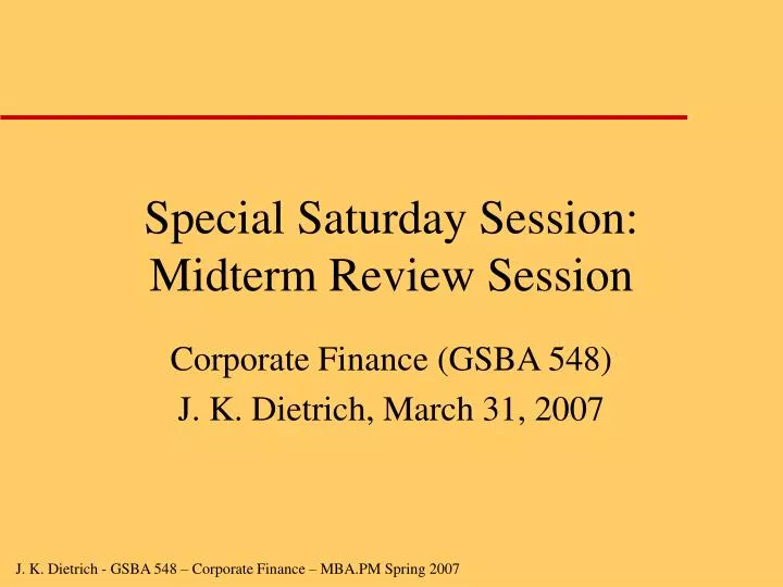 special saturday session midterm review session n.