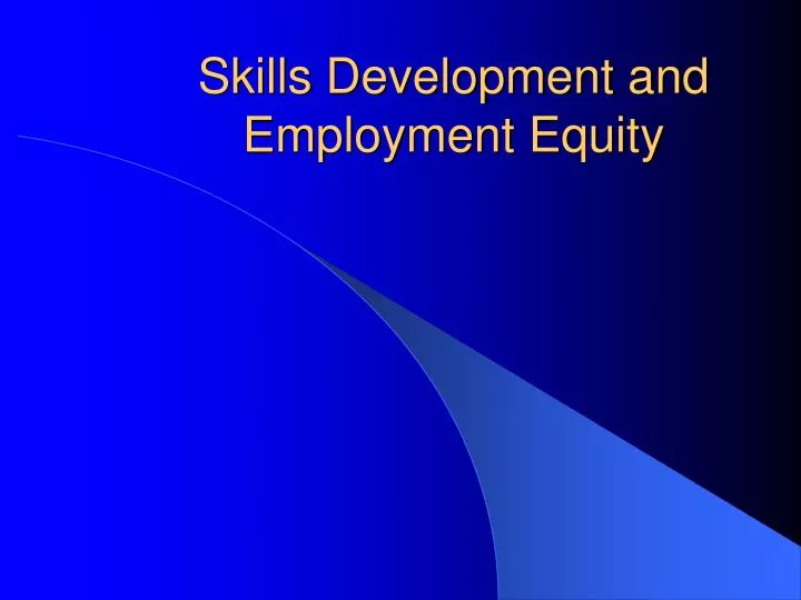 skills development and employment equity n.