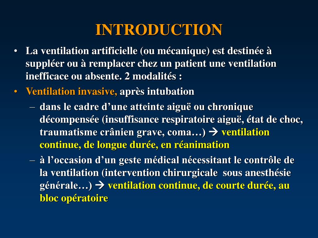 PPT - LA VENTILATION ARTIFICIELLE PowerPoint Presentation, free download -  ID:228505