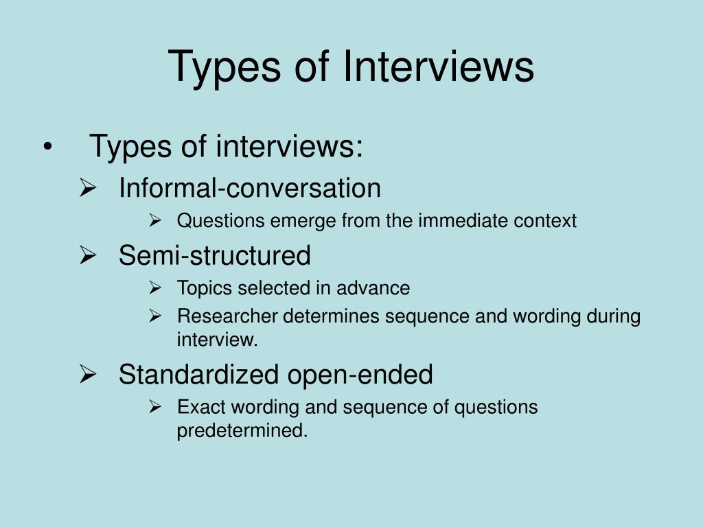 types of qualitative research interviews