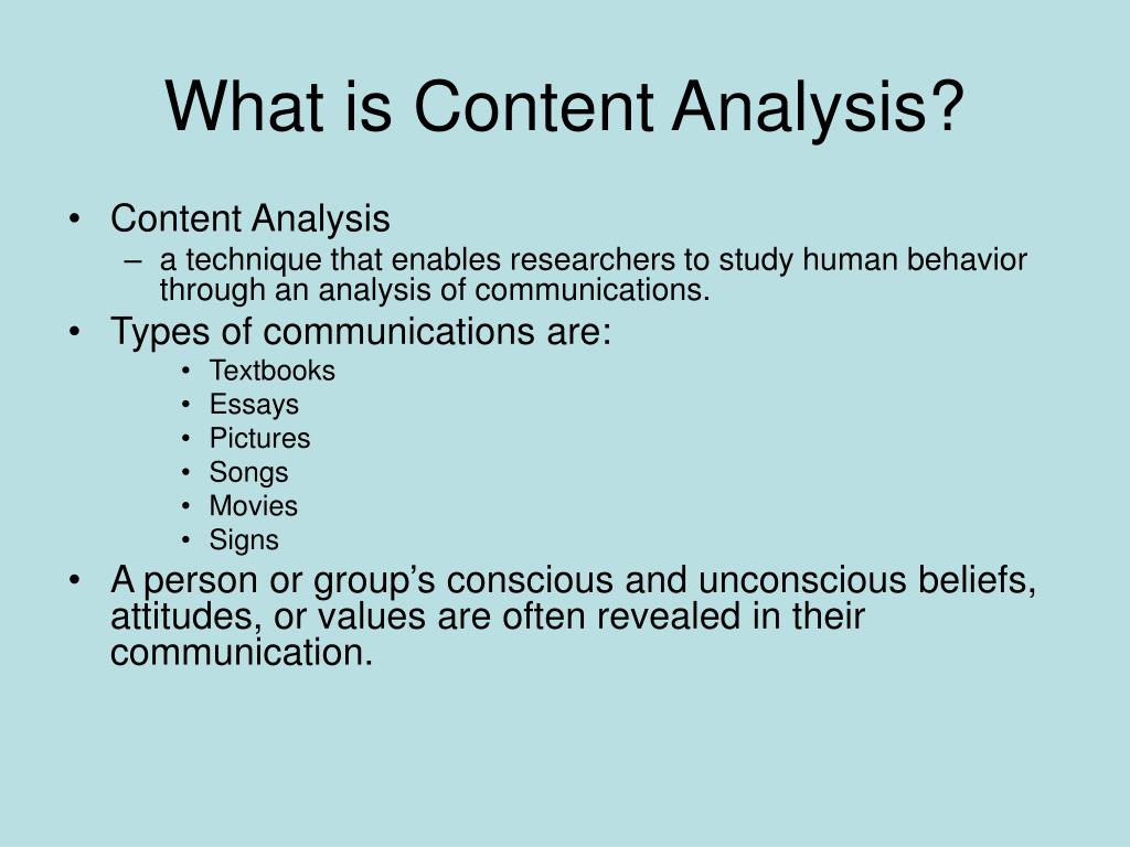 what is content analysis in communication research