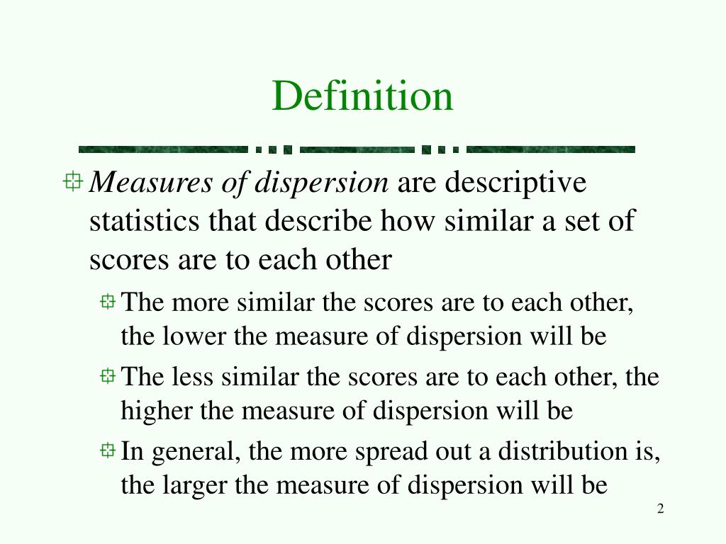measure of dispersio