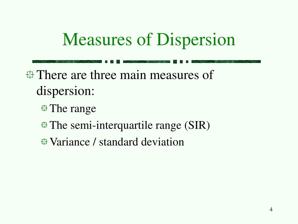 measure of dispersio measure of dispersio