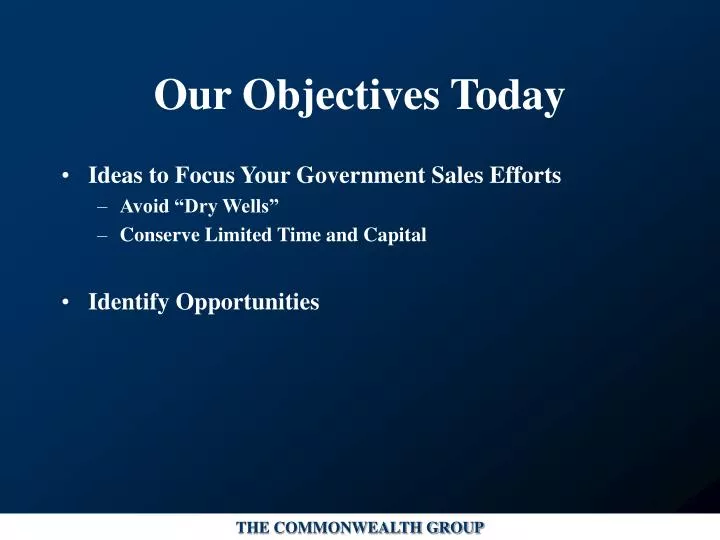 our objectives today n.