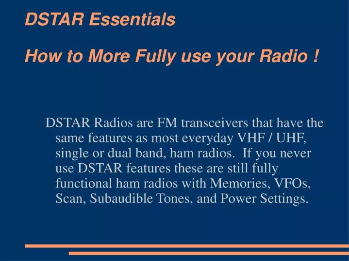 dstar essentials how to more fully use your radio n.