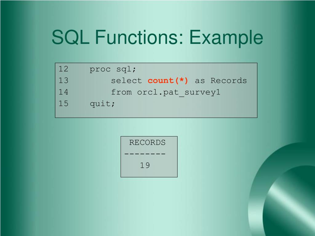 Ppt proc sql powerpoint presentation free download id 229090