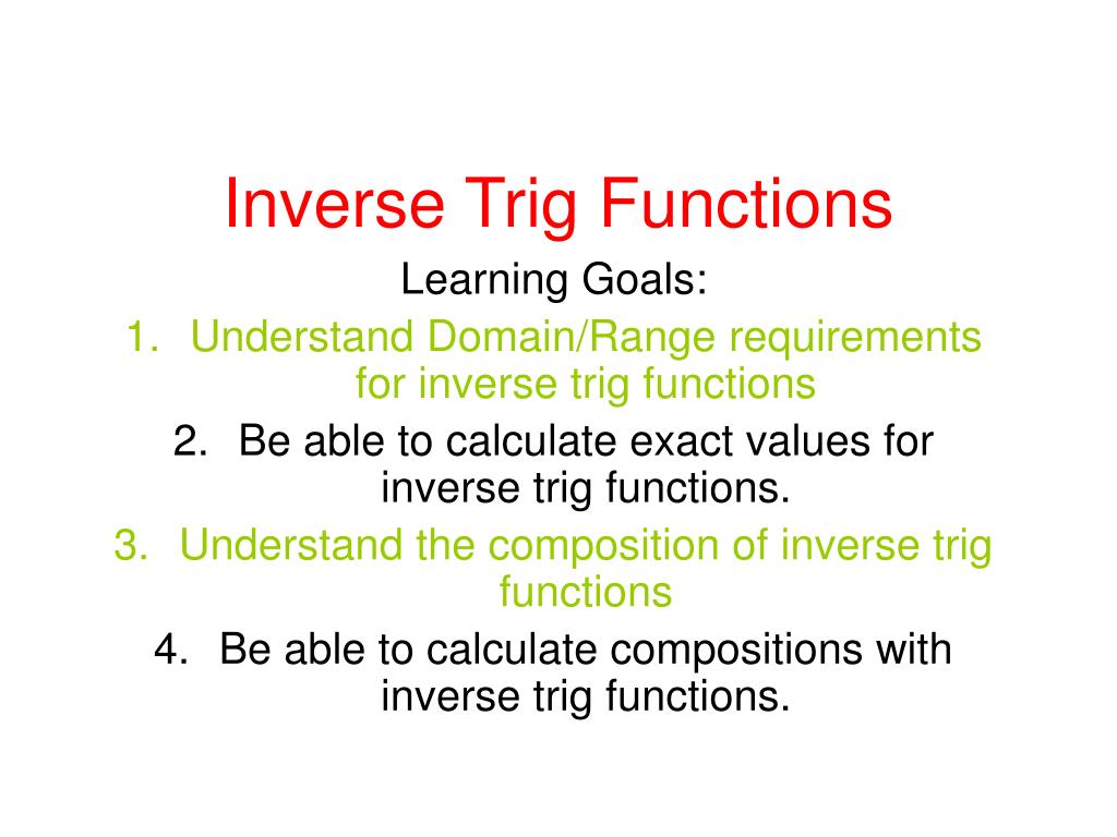 inverse trigonometric values