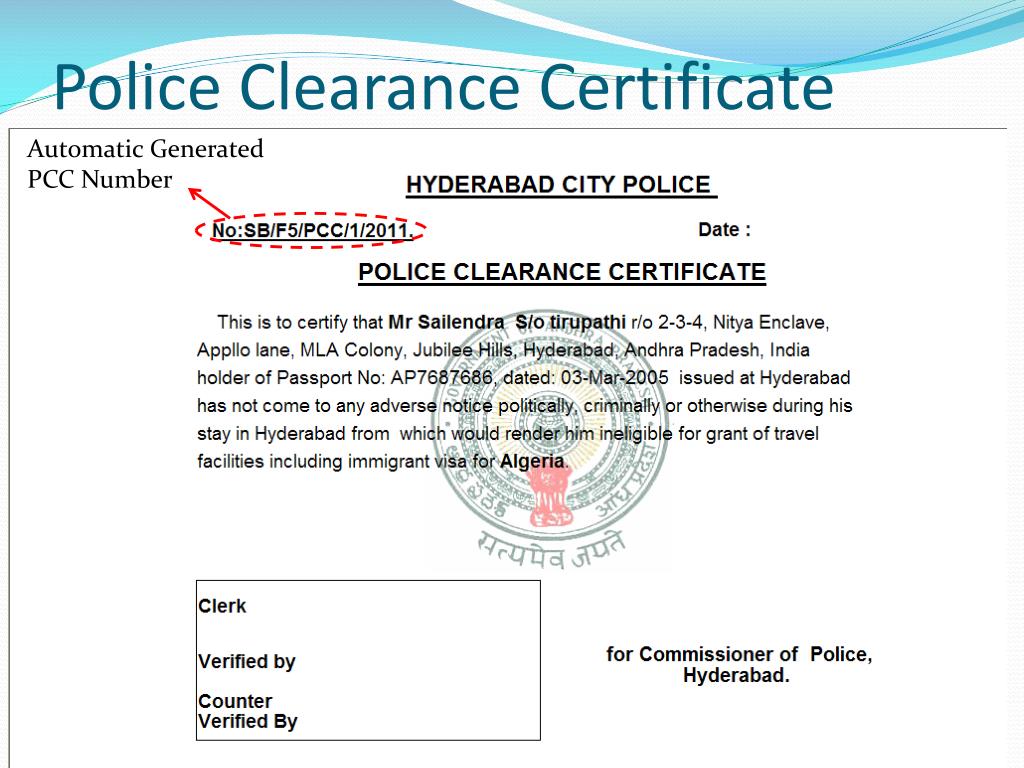 Clearance Certificate