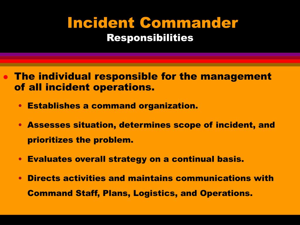 when making operational assignments the incident commander