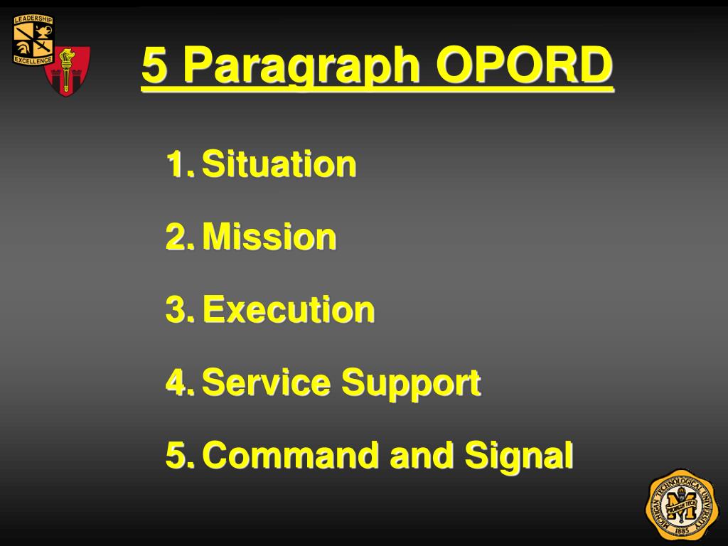 5 Paragraphs Of An Opord Army - Army Military