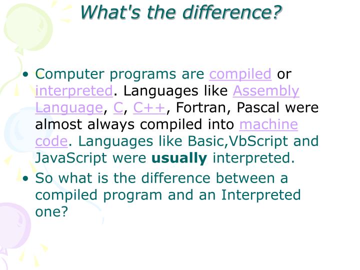 difference between compiler and interpreter and assembler ppt