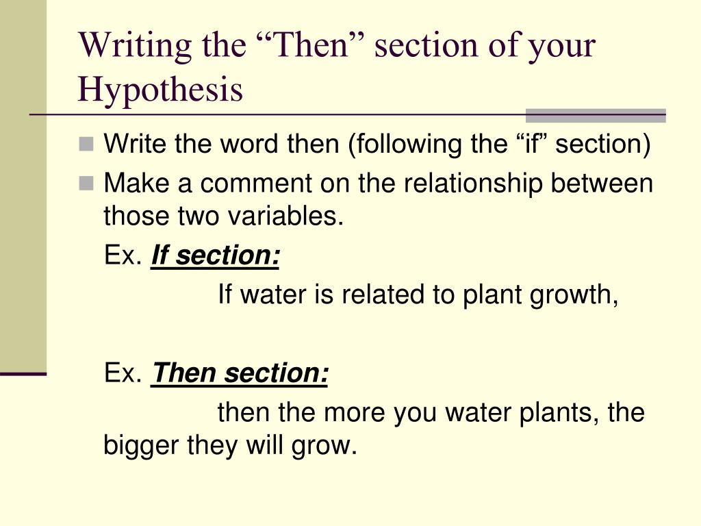 how to write an hypothesis sentence