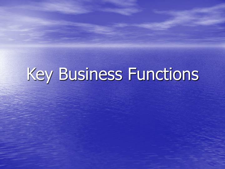 key business functions n.