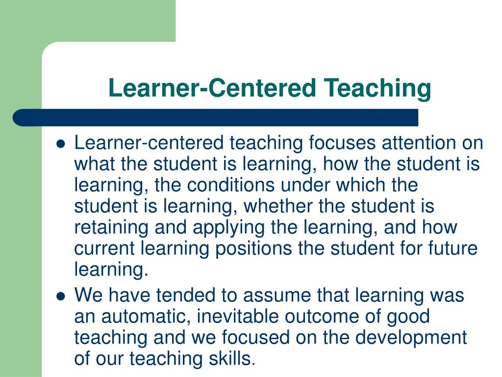 learner centered teaching thesis