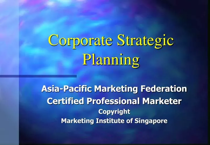 corporate strategic planning n.