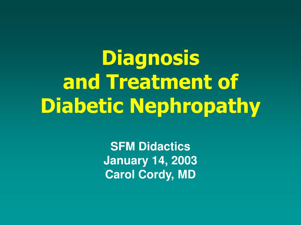 diabetic nephropathy management ppt