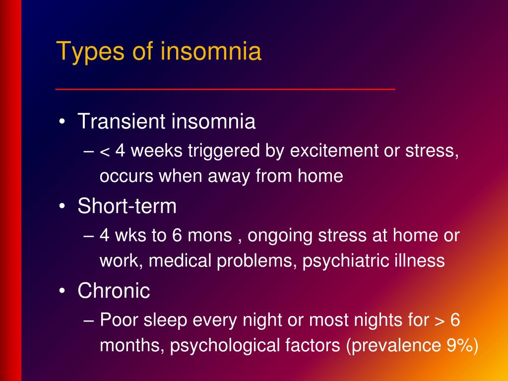4 types of insomnia 4 types of insomnia
