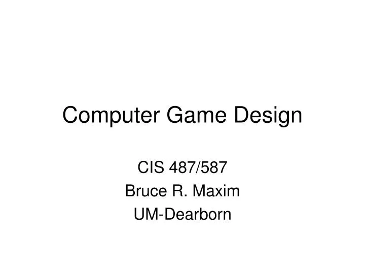 computer game design n.