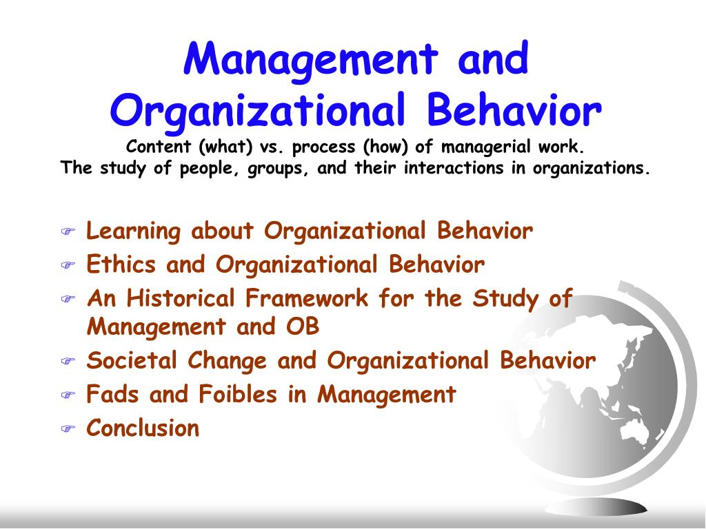 organizational behavior framework