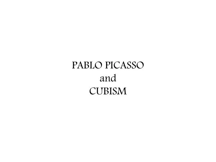 pablo picasso and cubism n.