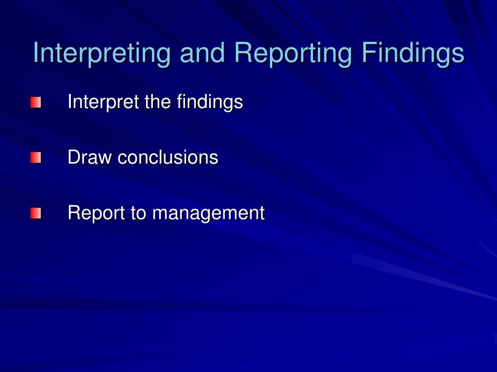 report findings report findings