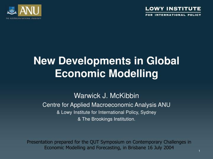 new developments in global economic modelling n.