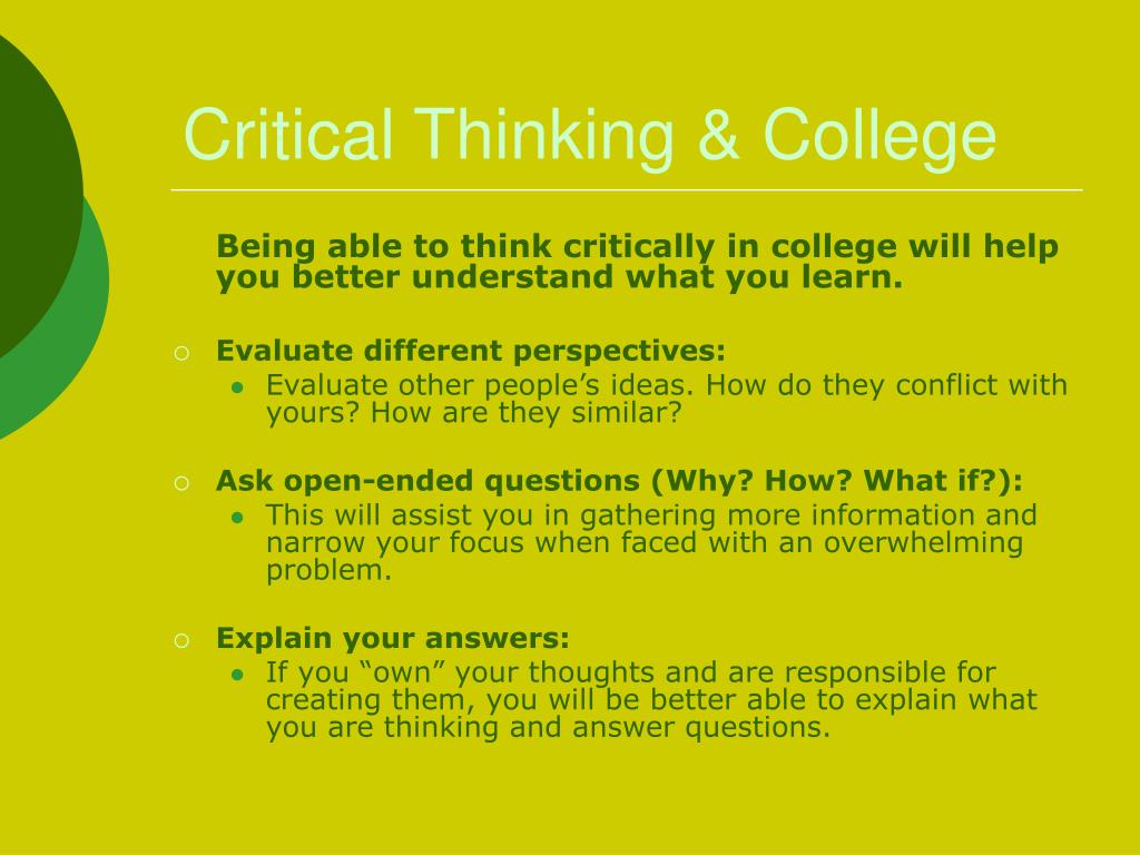 critical thinking articles for college students