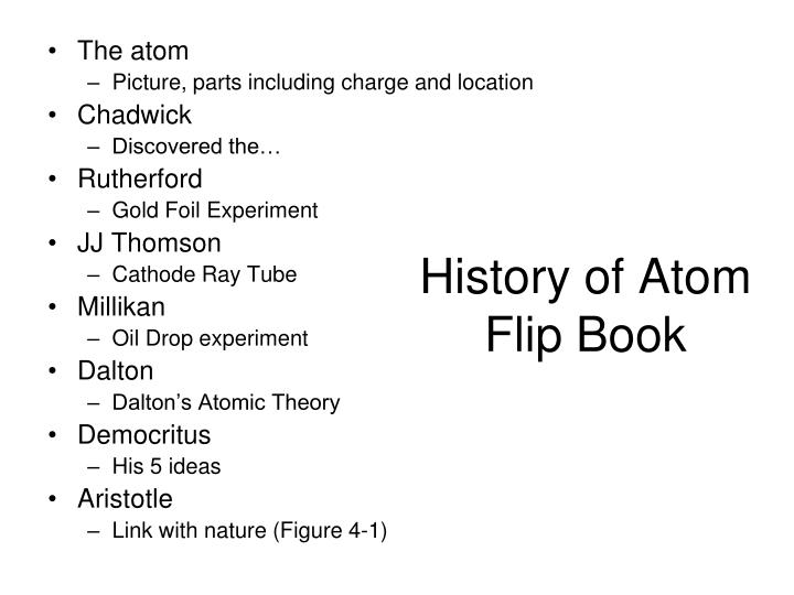 history of atom flip book n.